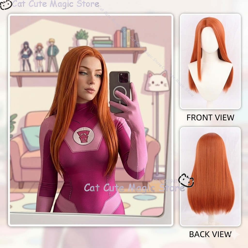 Anime Cosplay Orange Hair - Samantha Eve Wilkins Atom Eve Anime