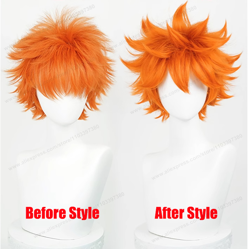 Hinata Shoyo Cosplay Wig 26cm  - Anime Cosplay Orange Hair recension och pris