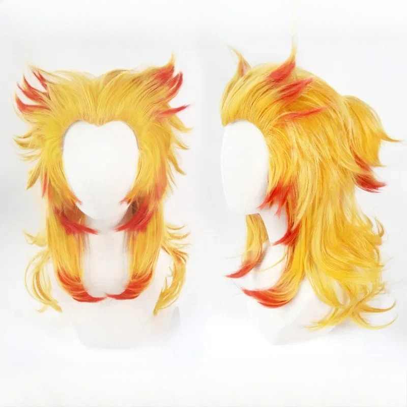 Rengoku Kyoujurou Wig Kimetsu  - Anime Cosplay Red Hair recension och pris