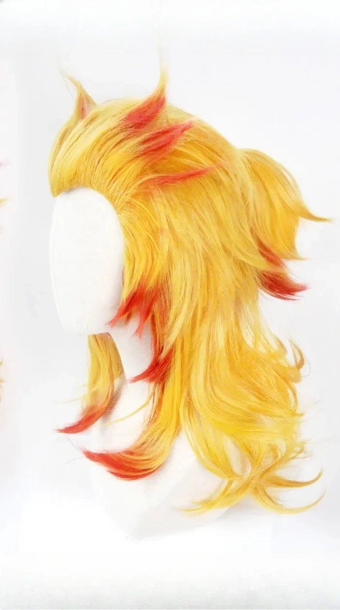 Rengoku Kyoujurou Wig Kimetsu  - Anime Cosplay Red Hair recension och pris