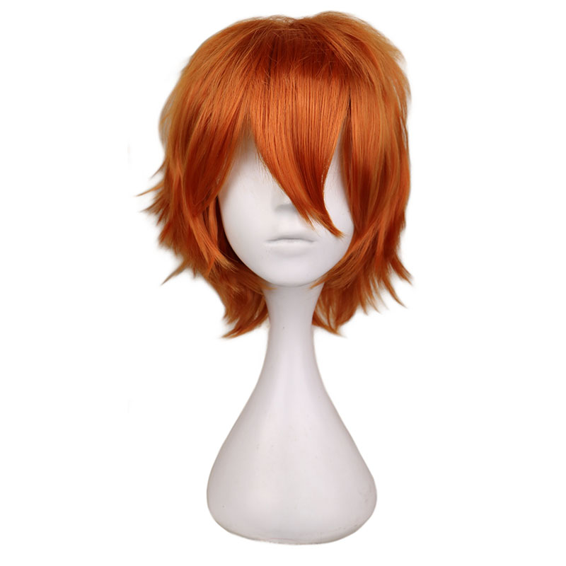 Short Orange Wig for Men Women - Anime Cosplay Orange Hair recension och pris