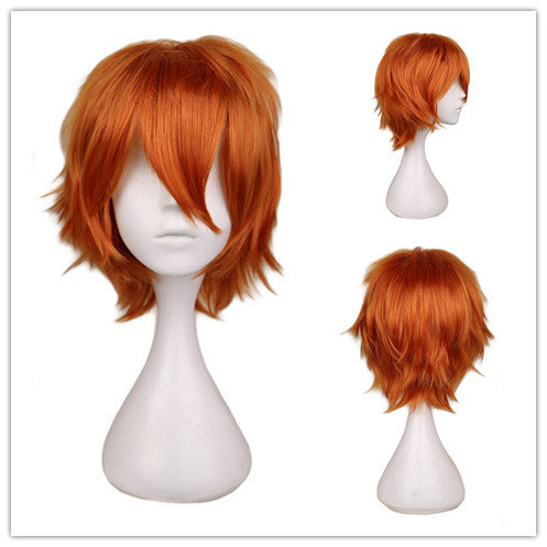 Short Orange Wig for Men Women - Anime Cosplay Orange Hair recension och pris