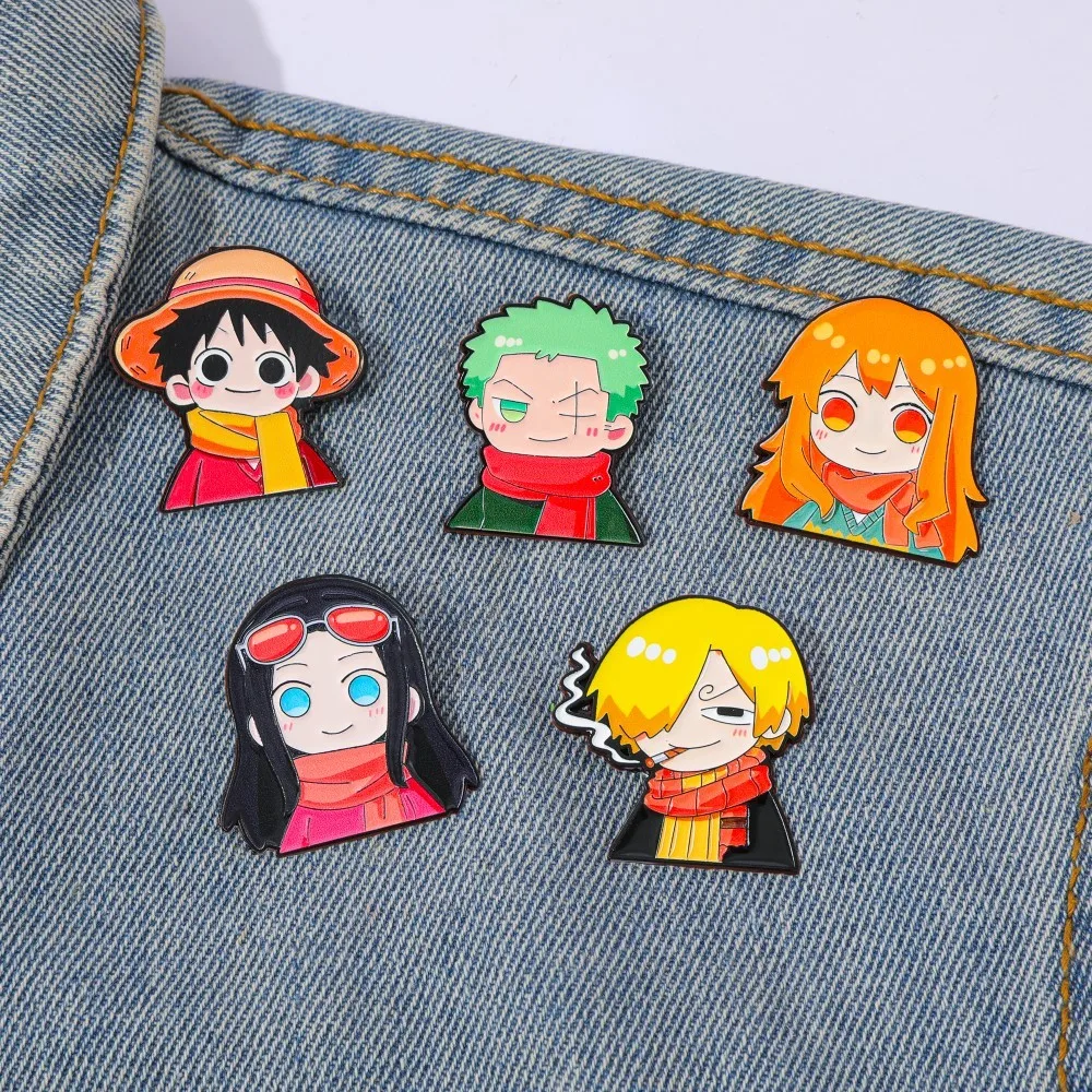 5 Pcs Cute Anime Cartoon Brooc - Anime Cosplay Luffy recension och pris