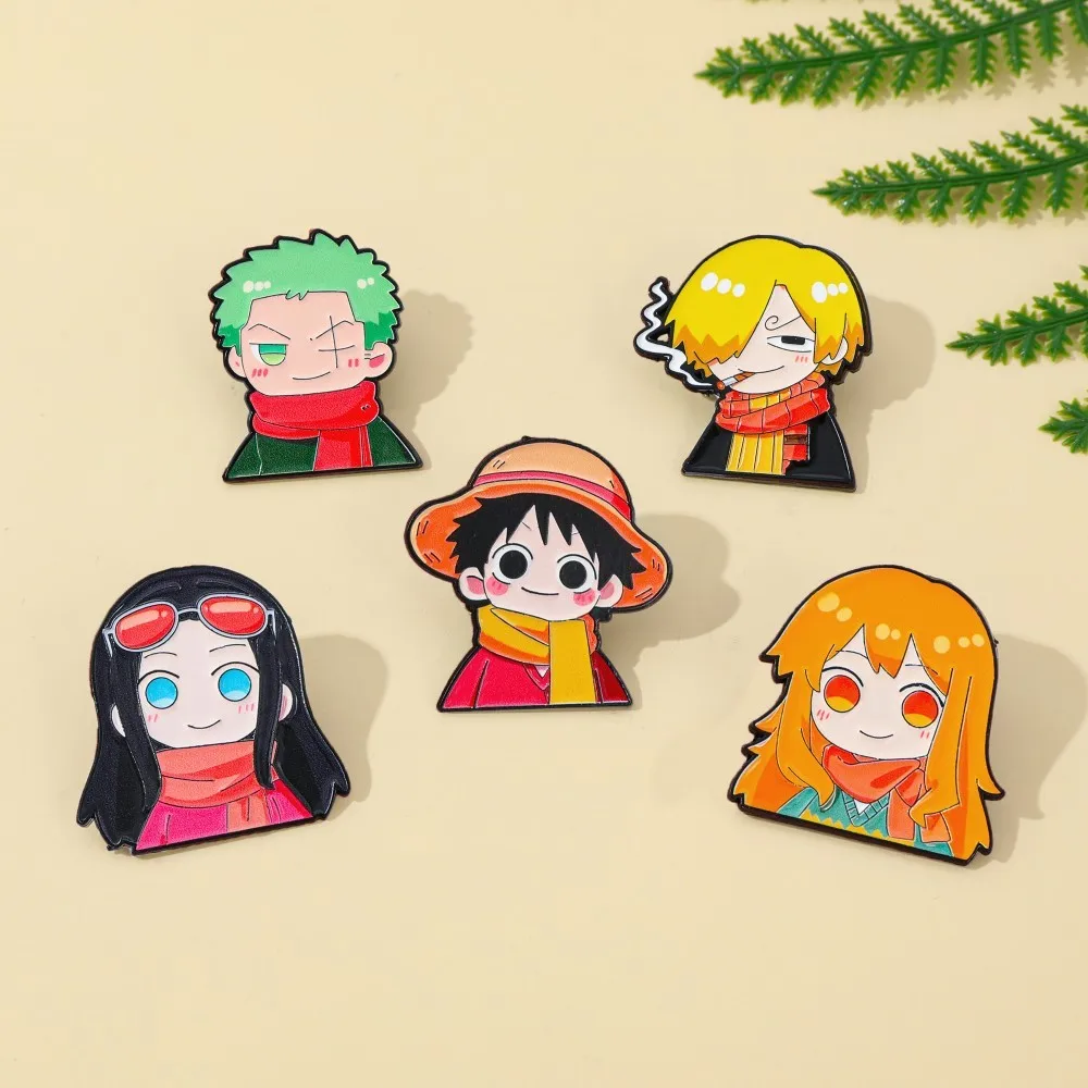5 Pcs Cute Anime Cartoon Brooc - Anime Cosplay Luffy recension och pris