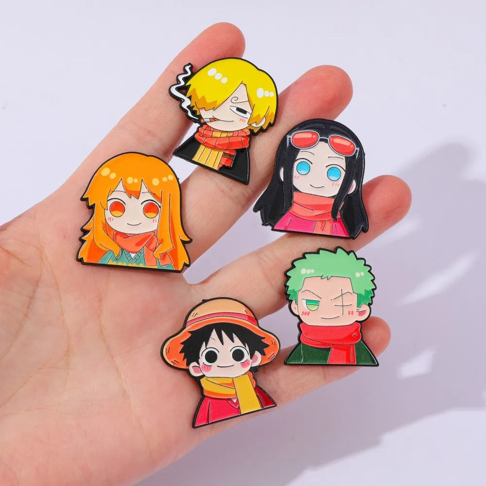 5 Pcs Cute Anime Cartoon Brooc - Anime Cosplay Luffy recension och pris