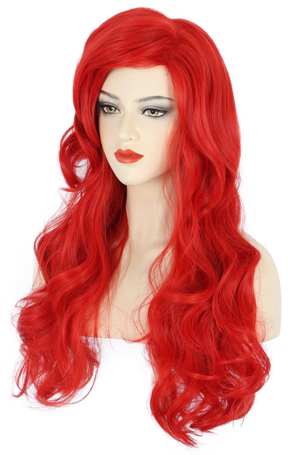 Women Long Wavy Red Wigs Hallo - Anime Cosplay Red Hair recension och pris